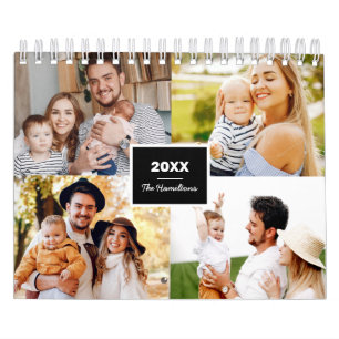 Calendrier Simple Collage de Photos de Famille 2022