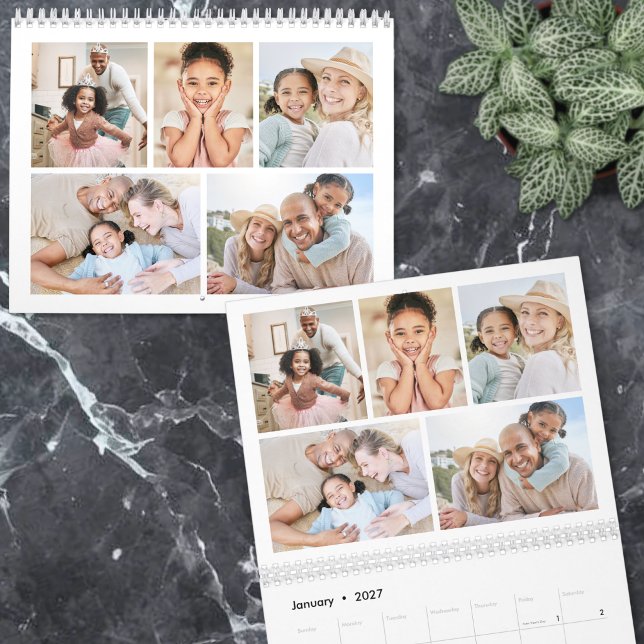 Calendrier Simple Collage de Photos Minimaliste (Simple Minimalist Photo Collage Calendar )