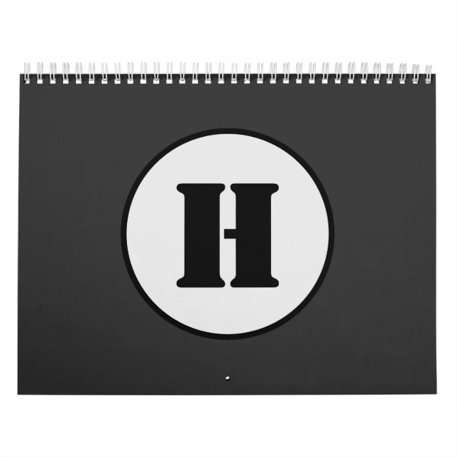 CALENDRIER SIMPLE MODERNE MODERNE MONOGRAM ÉLÉGANT CHIC STYLE (Protection)