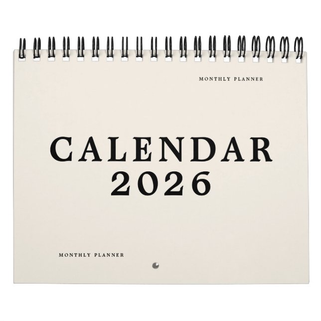 Calendrier Simple Noir Beige USA America Weekly Planner 2025 (Protection)