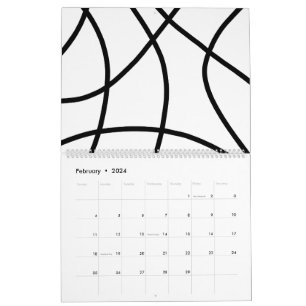 Calendrier Simple noir blanc moderne minimaliste Abstrait