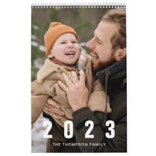 Calendrier Simple photo de famille blanche