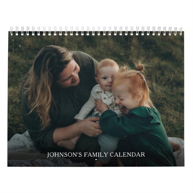 Calendrier Simple Photo de Famille Élégant (Protection)