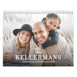 Calendrier Simple Photo de Famille Élégant