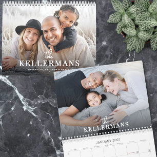 Calendrier Simple Photo de Famille Élégant