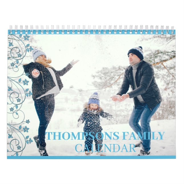 Calendrier Simples Scrolls Classiques Photo Famille Colorée (Protection)