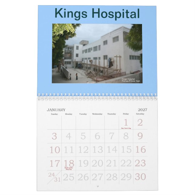 Calendrier Site du Haïti (Jan 2027)