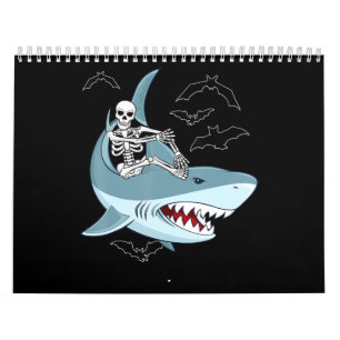 Calendrier Skeleton équitation requin Drôle cadeaux d'Hallowe