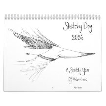 Sketchy Dog Adventures Wall Calendar 2025