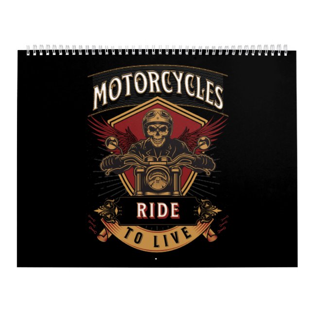 Calendrier Skull Ride Cycles moteurs, Ride To Live (Protection)