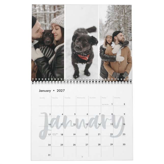 Calendrier Slice Of Life Calligraphy Mois Photo Collage (Jan 2027)