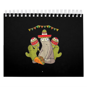 Calendrier Sloth Taco Sombrero Mexicaine Fiesta