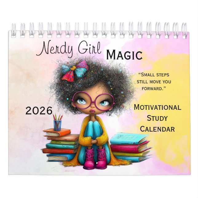 Calendrier Smart Girl Motivational Study Wall Calendar 2026 (Protection)