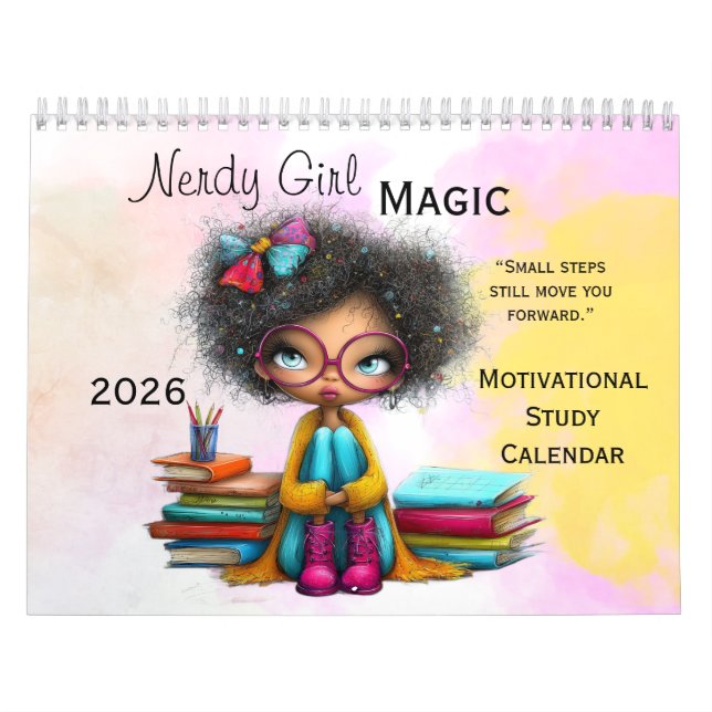 Calendrier Smart Girl Motivational Study Wall Calendar 2026 (Protection)