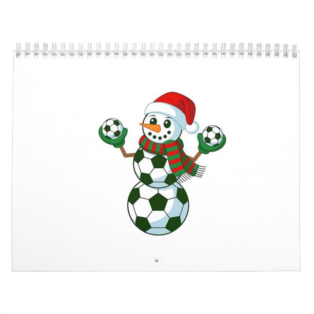 Calendrier Snowman Soccer Noël Amateurs de sport (Protection)