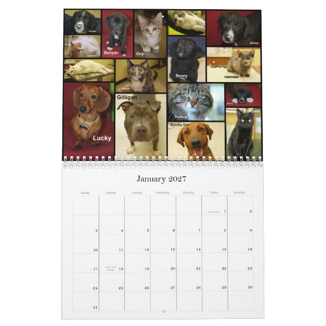 Calendrier Société humanitaire 2012 du bord de la prairie (Jan 2027)