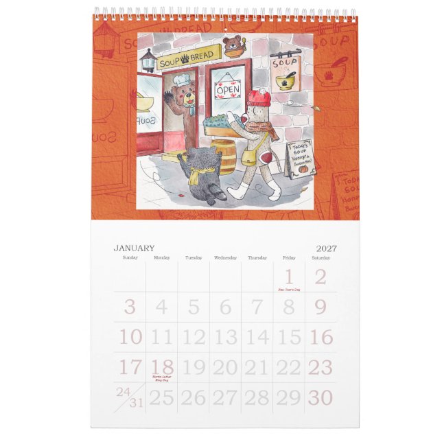 Calendrier Sock monkey and his friends calendar 2022 (Jan 2027)
