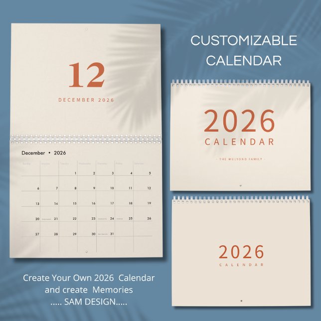 Calendrier Soft Neutral Tones Minimalist Design Calendar (Créateur téléchargé)
