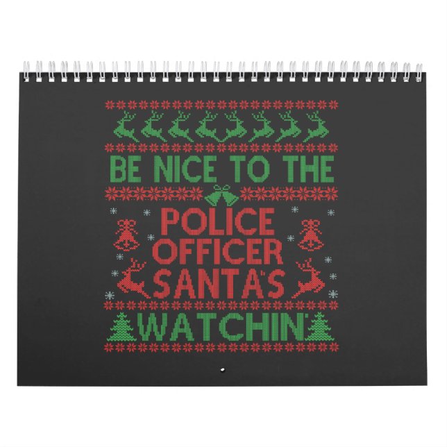 Calendrier Soyez gentil avec le policier Père Noël à regarder (Protection)