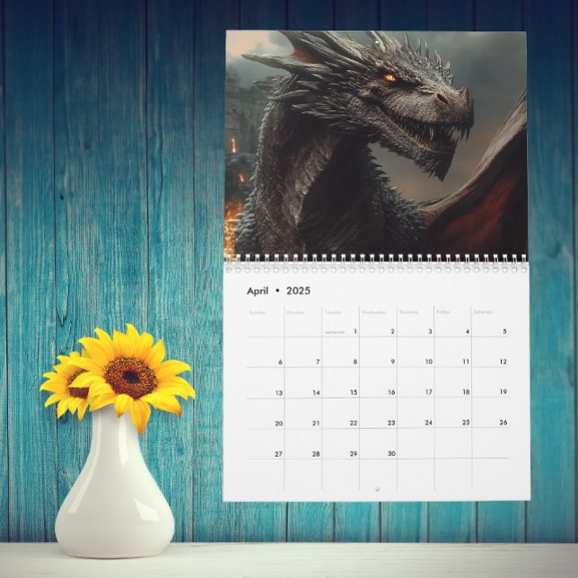 Calendrier Soyez ici Dragons N'importe quelle année Calendrie (Créateur téléchargé)