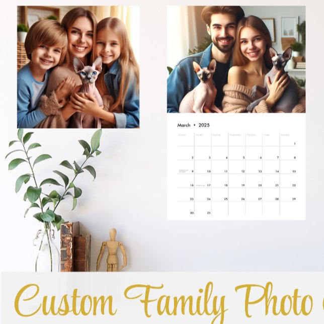 Calendrier Sphynx Kitten 2025 Photo personnalisée (2026 Personalize Sphynx Cats Family Photo Calendar)