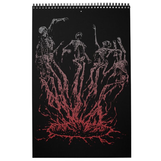 Calendrier Squelettes sortant des flammes (Protection)