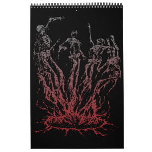 Calendrier Squelettes sortant des flammes