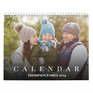 Calendrier Style de lettrage minimaliste photo simple