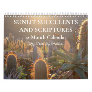 Calendrier Succulents et Écritures illuminés 12 mois