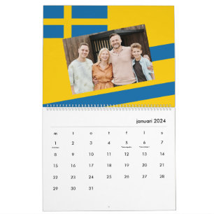 Calendrier Suède Ajouter Votre Photo Drapeau Suédois 2026