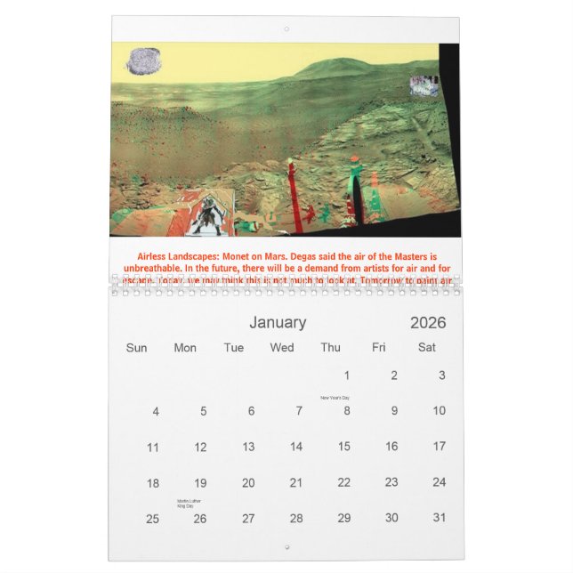 Calendrier Sun sur le mur, Sun sur le mur, fissures dans… (Jan 2026)