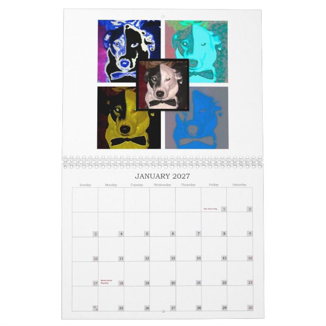 Calendrier super d'art de chien du chiot 2013 (Jan 2027)