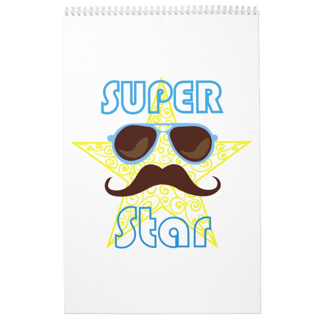 Calendrier Super Star avec lunettes de soleil et moustache (Protection)