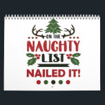 Calendrier Sur La Liste Coquine Nail It Funny Christmas<br><div class="desc">citation de noël drôle,  père Noël naughty list,  cloué it humour,  noël 2025 xmas,  santa claus blague,  elf humour,  coquine de noël,  cadeau d'humour festif,  xmas naughty list,  noël drôle slogan</div>