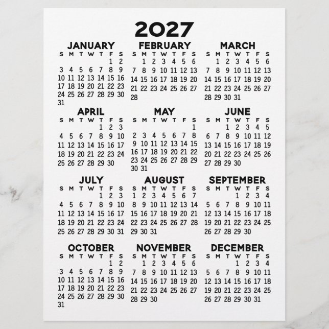 Calendrier sur papier à en-tête de format Lettre (Devant)