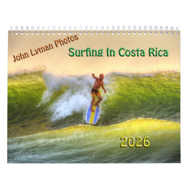 Calendrier Surfing In Costa Rica 2026 Calendar (Protection)