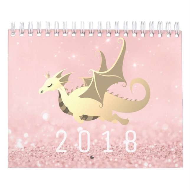 Calendrier Sweet Dragon Parties scintillant bébé Rose Rose Go (Protection)