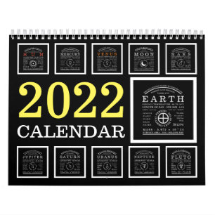 Calendrier Symbole d'astronomie détaillé