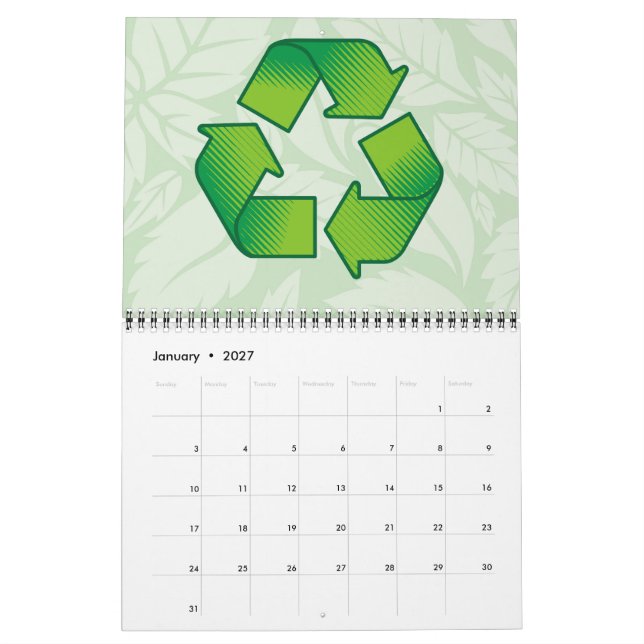 Calendrier Symbole de recyclage (Jan 2027)