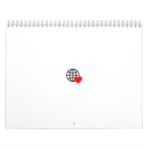 Calendrier Symbole du coeur rouge créé avec des lignes lisses
