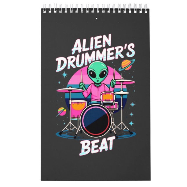 Calendrier T-shirt Alien Drummer's Beat - Funky Alien Graphic (Protection)