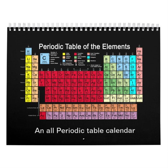 Calendrier Tableau Periodique Des Elements Zazzle Fr