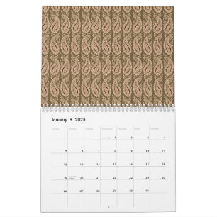 Calendrier Tapis Brown avec motif à motif détaillé avec