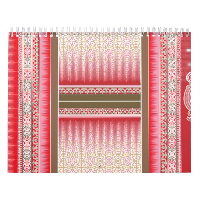 Calendrier Tapis design rouge et rose, orné d'un audacieux (Protection)