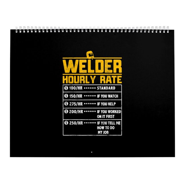Calendrier Taux horaire mignon de souder | Cadeau pour souder (Protection)