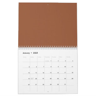 Calendrier Terracotta Burnt Orange couleur solide