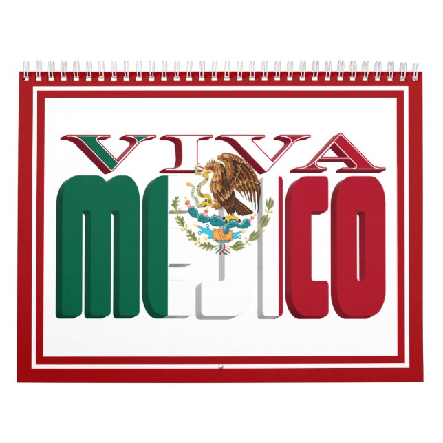 Calendrier Texte du drapeau mexicain VIVA MEJICO (Protection)