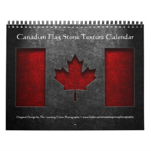 Calendrier Texture de la pierre du drapeau canadien