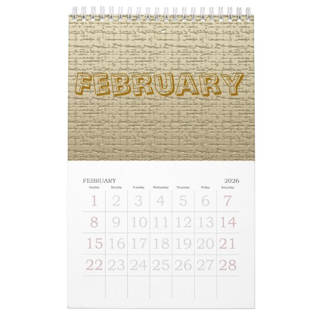 Calendrier - Textures (Feb 2026)