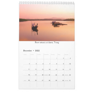 Calendrier Thaïlande Coucher de soleil et photos